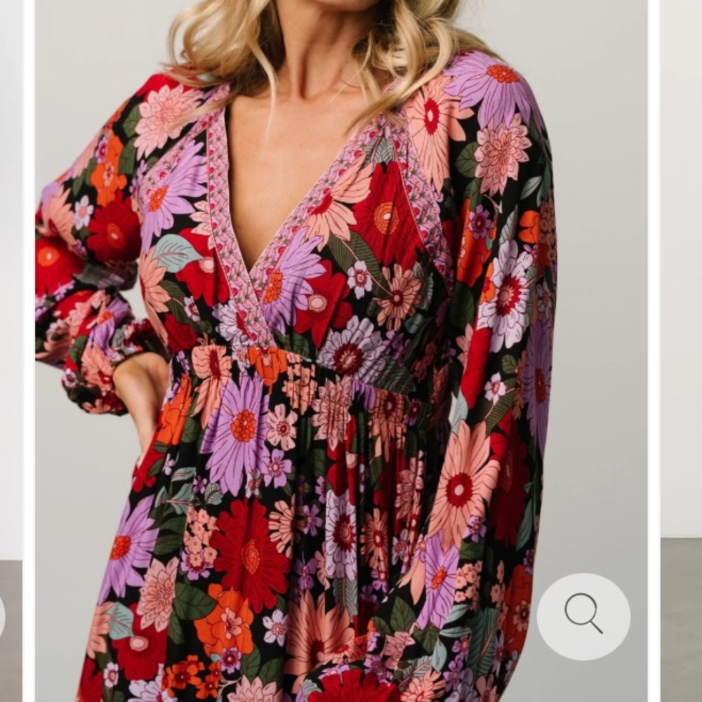 Baltic Born Floral Maxi Dress in Black, Red, Pink, Purple - Picture 2 of 12